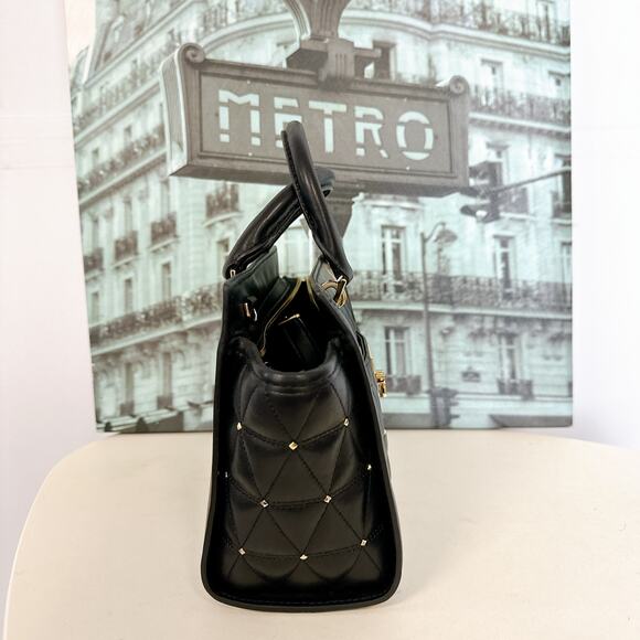 Michael Kors 35H7GVAM5L Vivianne Stud Quilted Leather Small IN Black - Picture 3 of 6